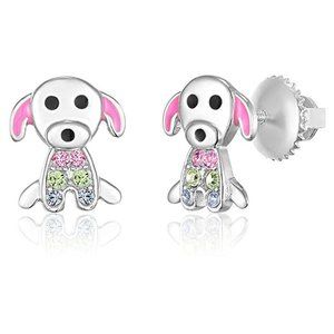 New 925 Silver Sapphire Puppy Studs